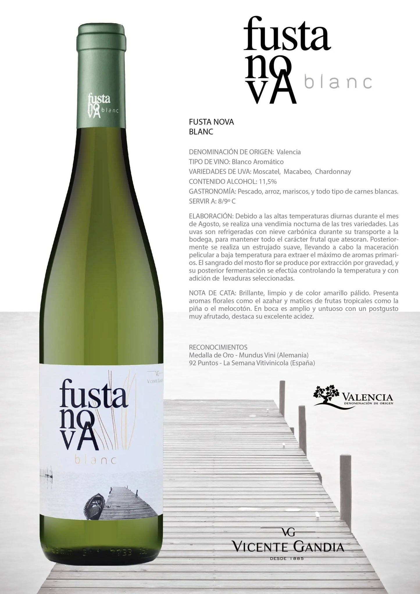 Fustanova - Vino Bianco Aromatico D.O. Valencia - Sabores Foods