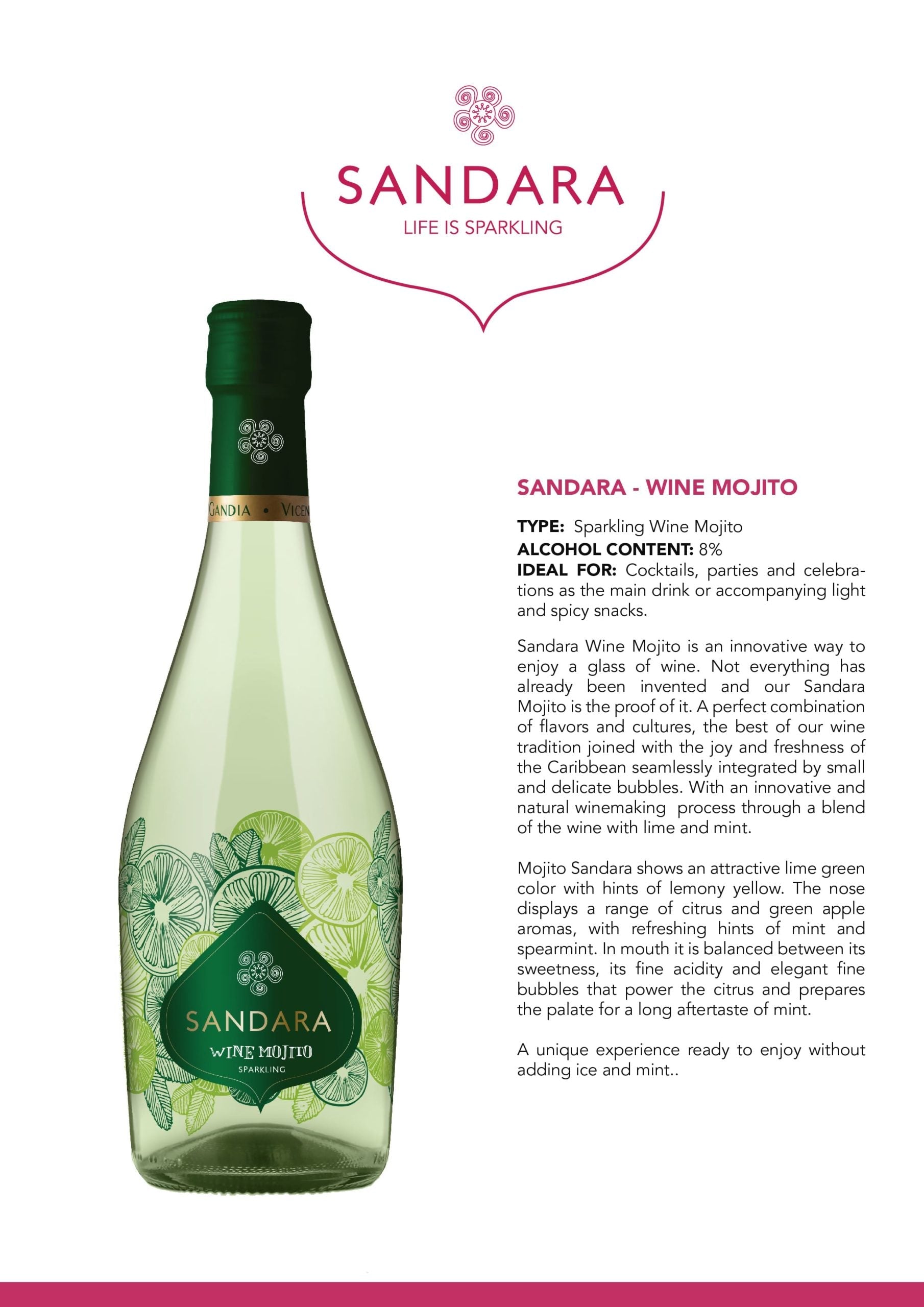 Sandara Wine Mojito - Innovativa combinazione - Sabores Foods